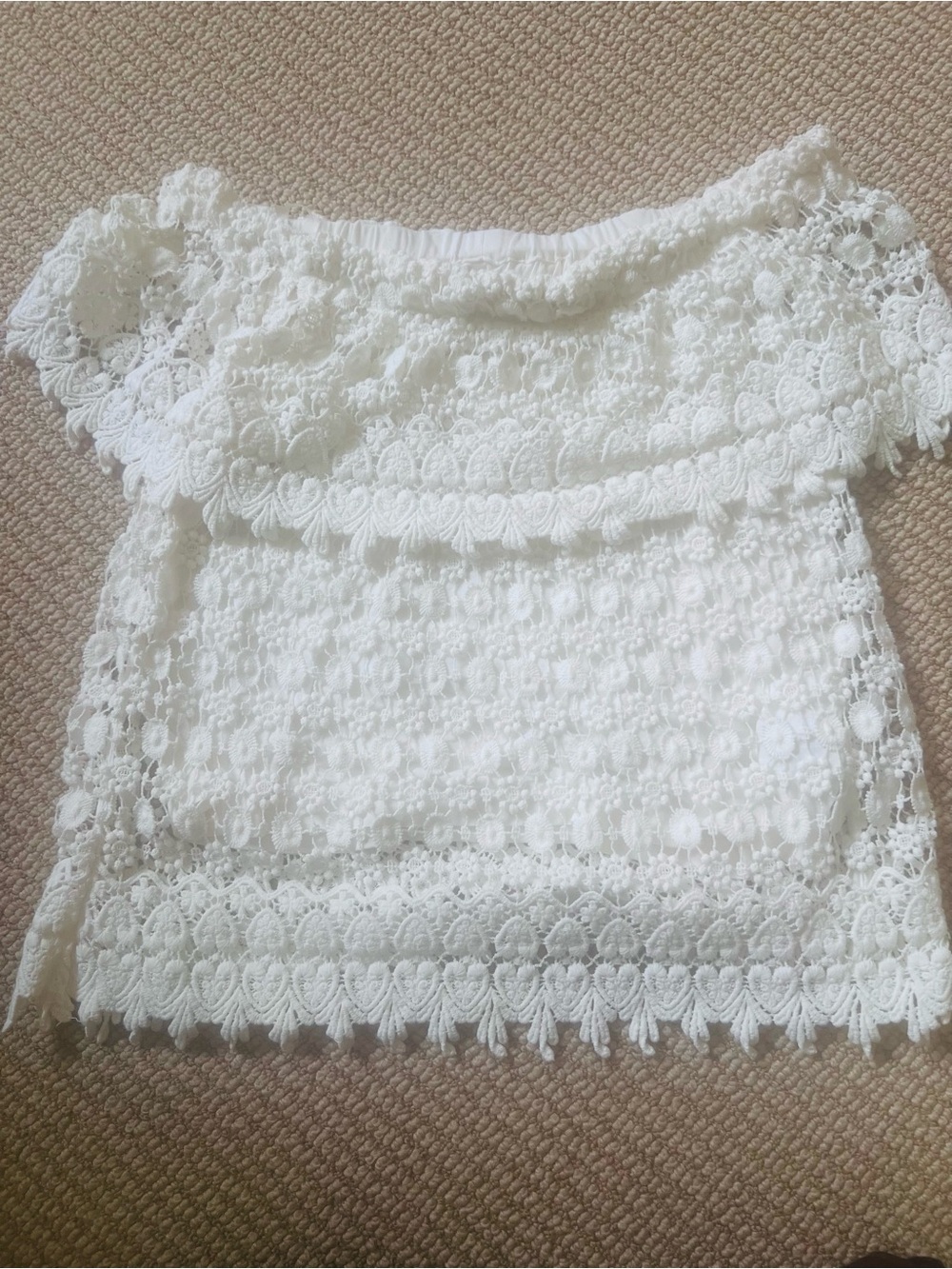 Exquisite White Lace Off-Shoulder top